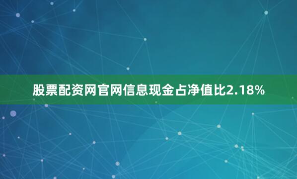股票配资网官网信息现金占净值比2.18%